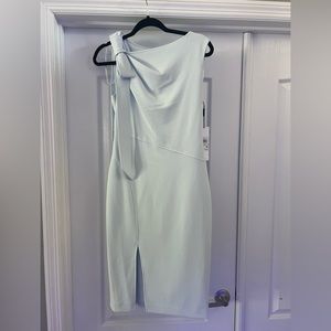 Calvin Klein light blue dress with slit